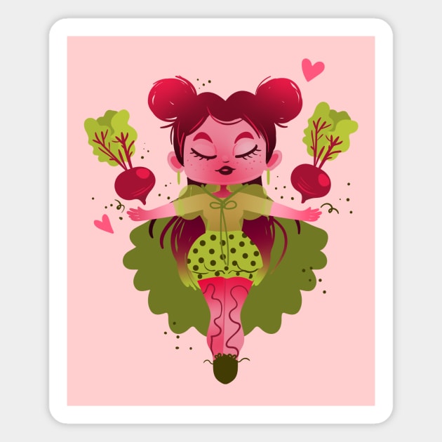 Beetroot Sorceress Magnet by Denyse Mitterhofer Shop